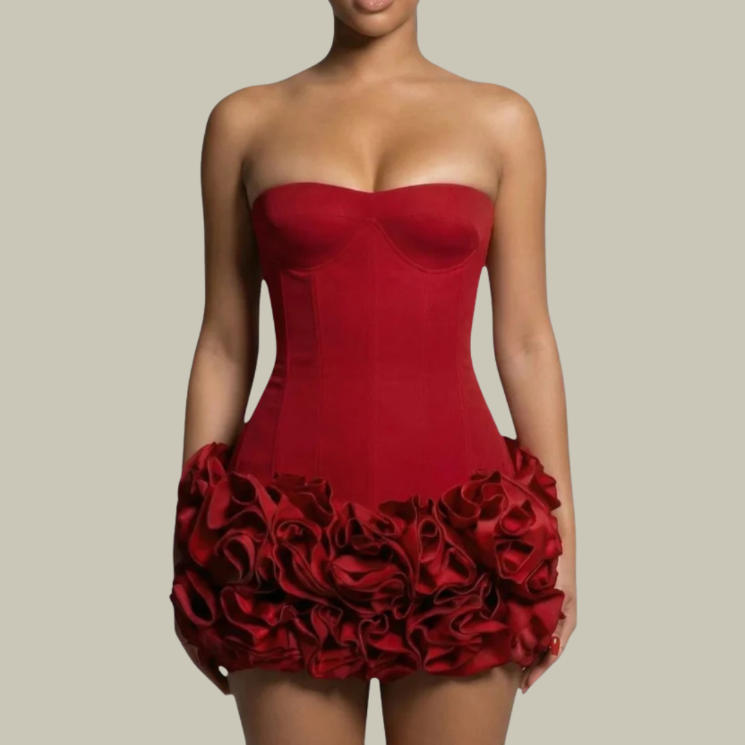 Women's Corset Ruffle Mini Dress