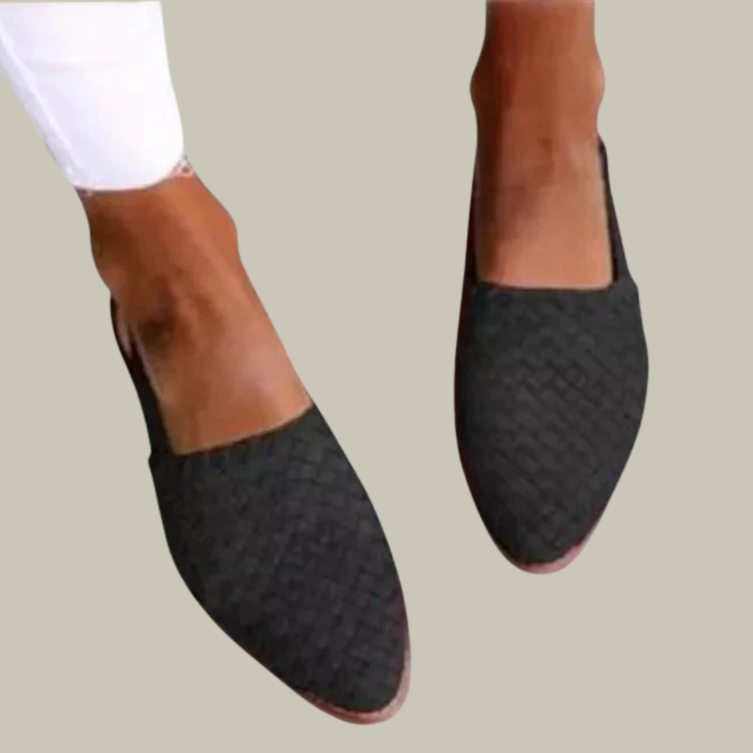 Women's Woven Leather Slingback Flats
