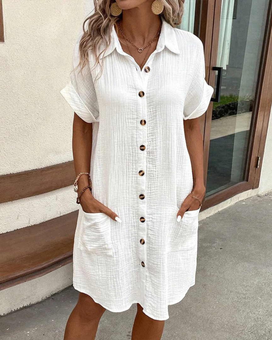 Linda - Airy Summer Blouse Dress 0