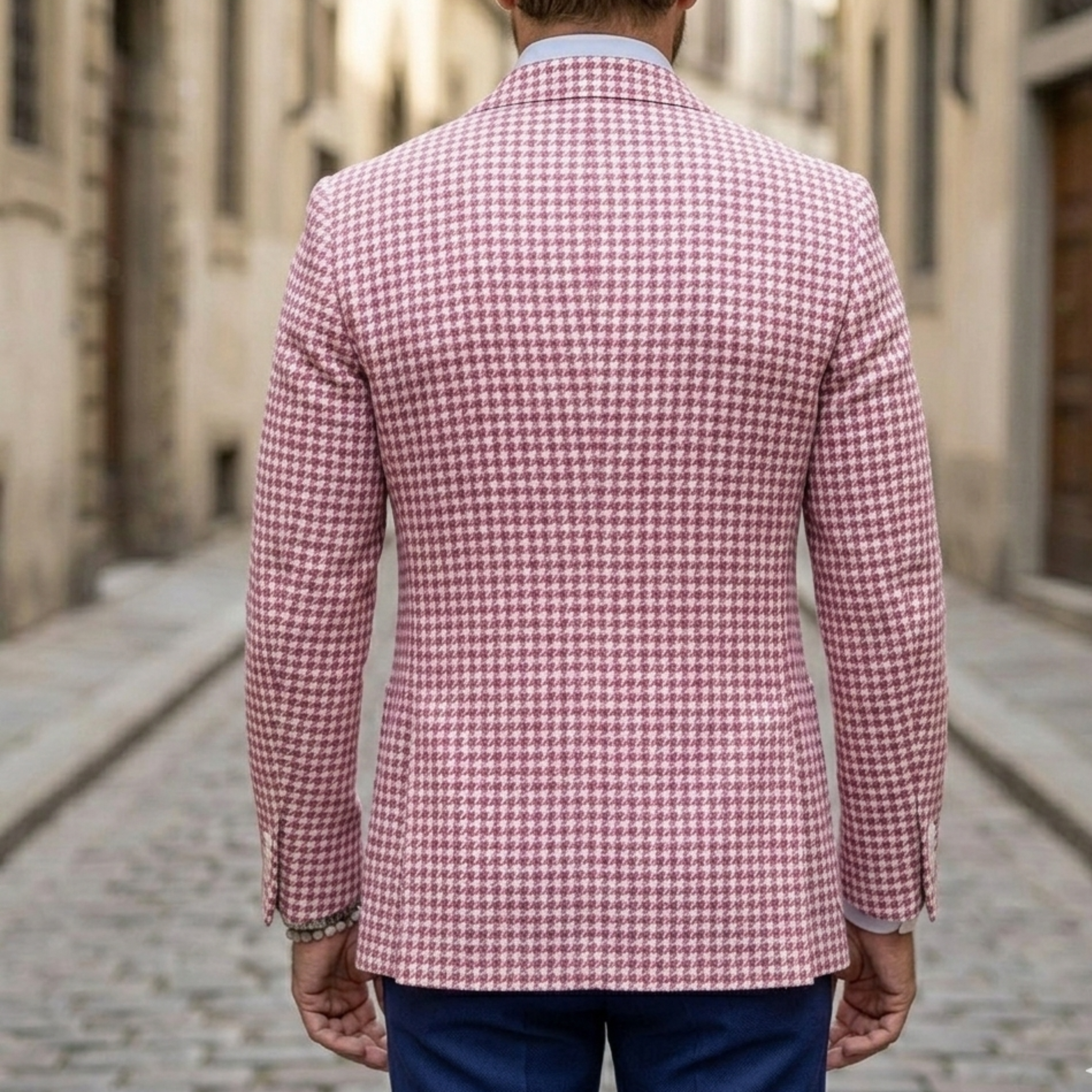Men’s Houndstooth Blazer Slim Fit Sport Coat 1