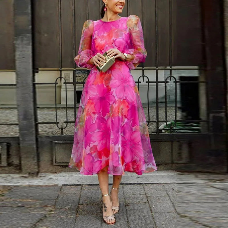Taren | Women Wedding Guest Dress Formal Floral Midi Dress 0