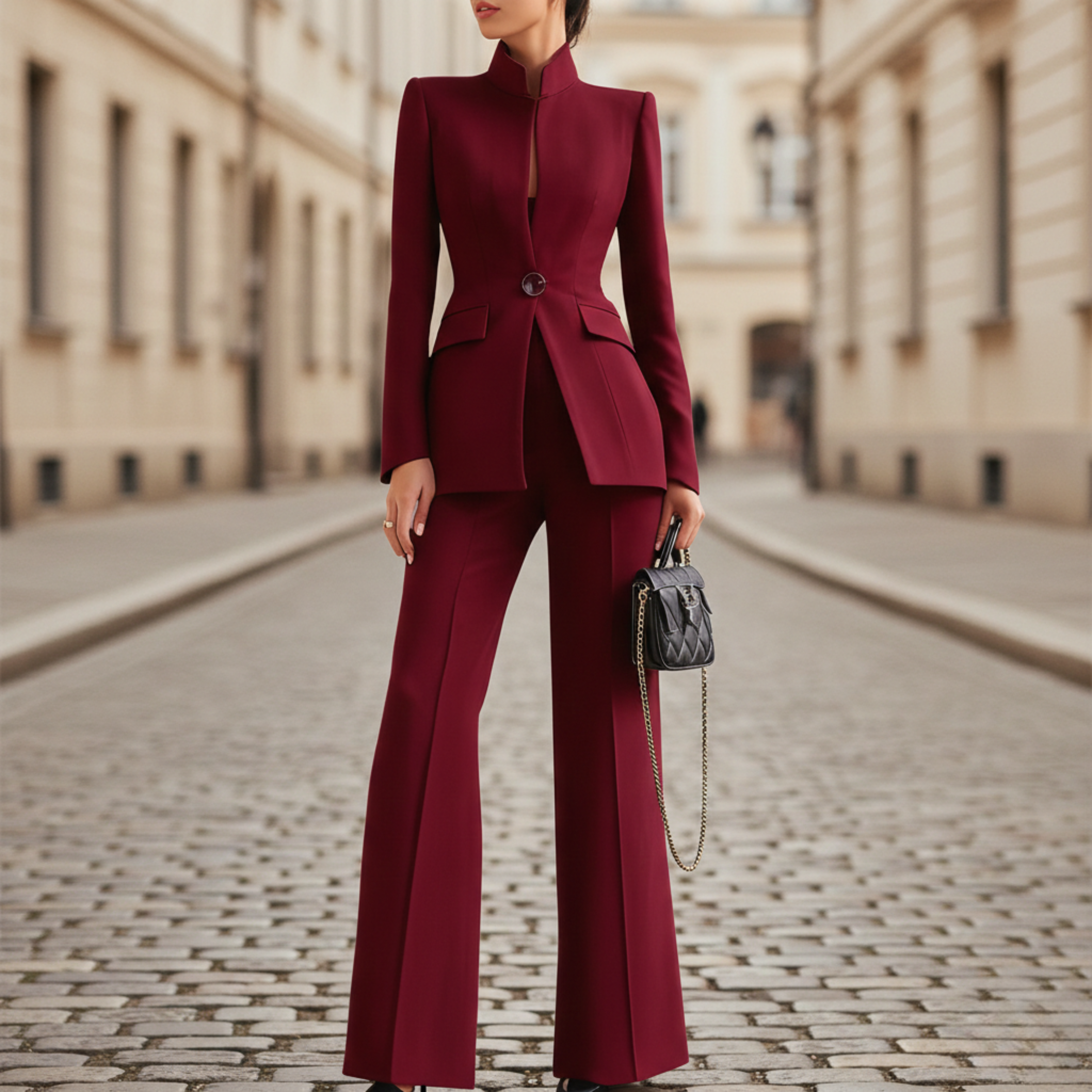 Women’s Tailored Blazer & Wide-Leg Trouser Set 1