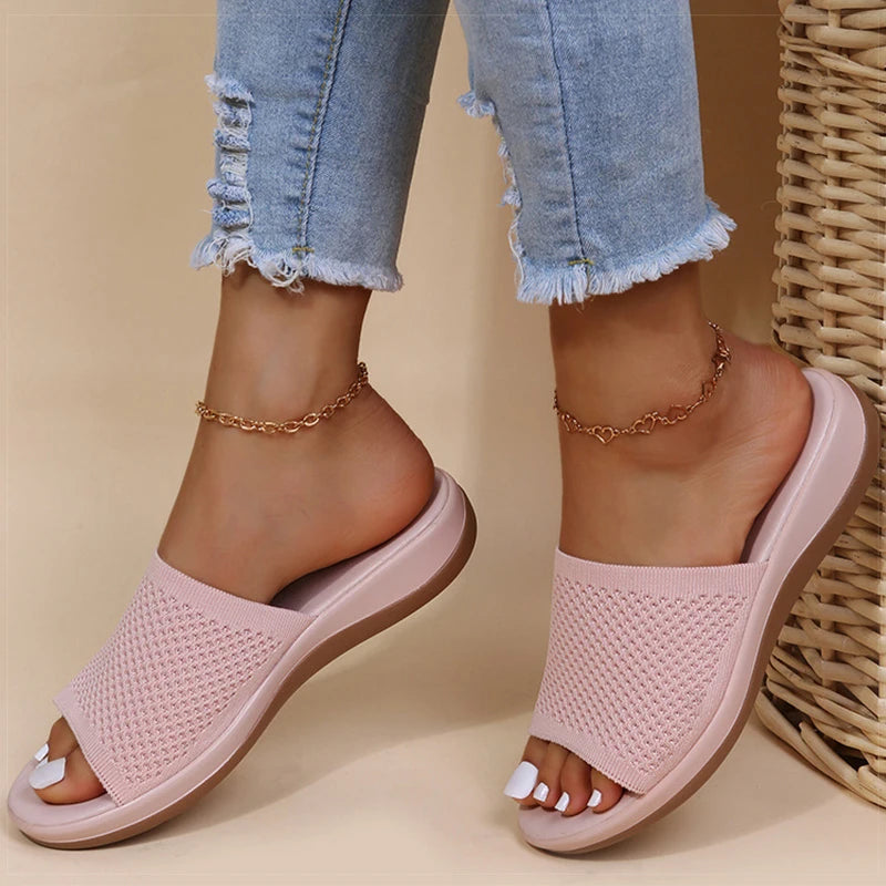 Women's orthopedic flip-flops with a soft sole and breathable upper – comfortable for summer 0